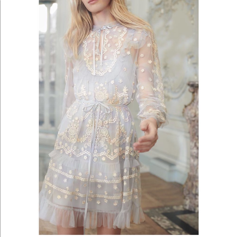 Needle & Thread Emboidered Tulle Dress